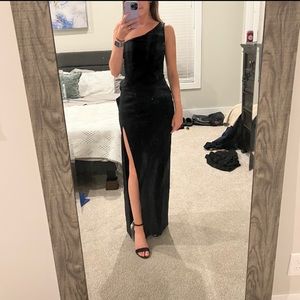 LULUS Good Times Only Black One-Shoulder Dress